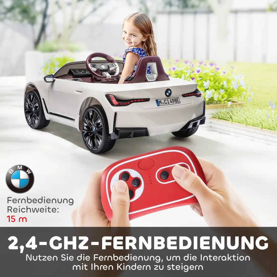 Homcom Elektrische Kinderauto 370-294V90WT - 115x67x45cm - Wit