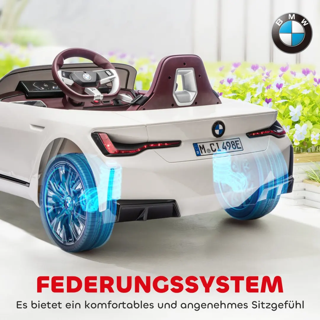 Homcom Elektrische Kinderauto 370-294V90WT - 115x67x45cm - Wit