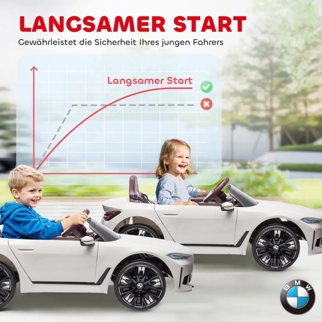 Homcom Elektrische Kinderauto 370-294V90WT - 115x67x45cm - Wit