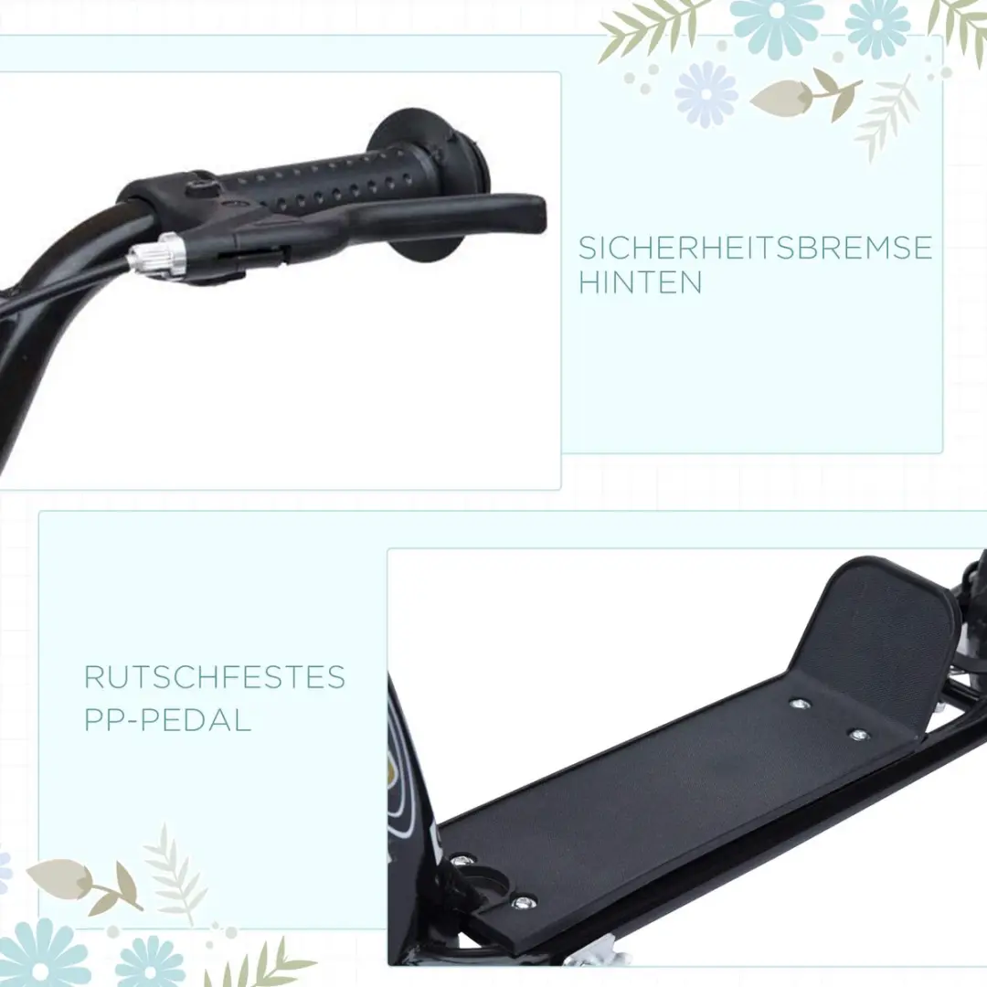 Homcom Kinderstep verstelbaar 12 Inch - Zwart