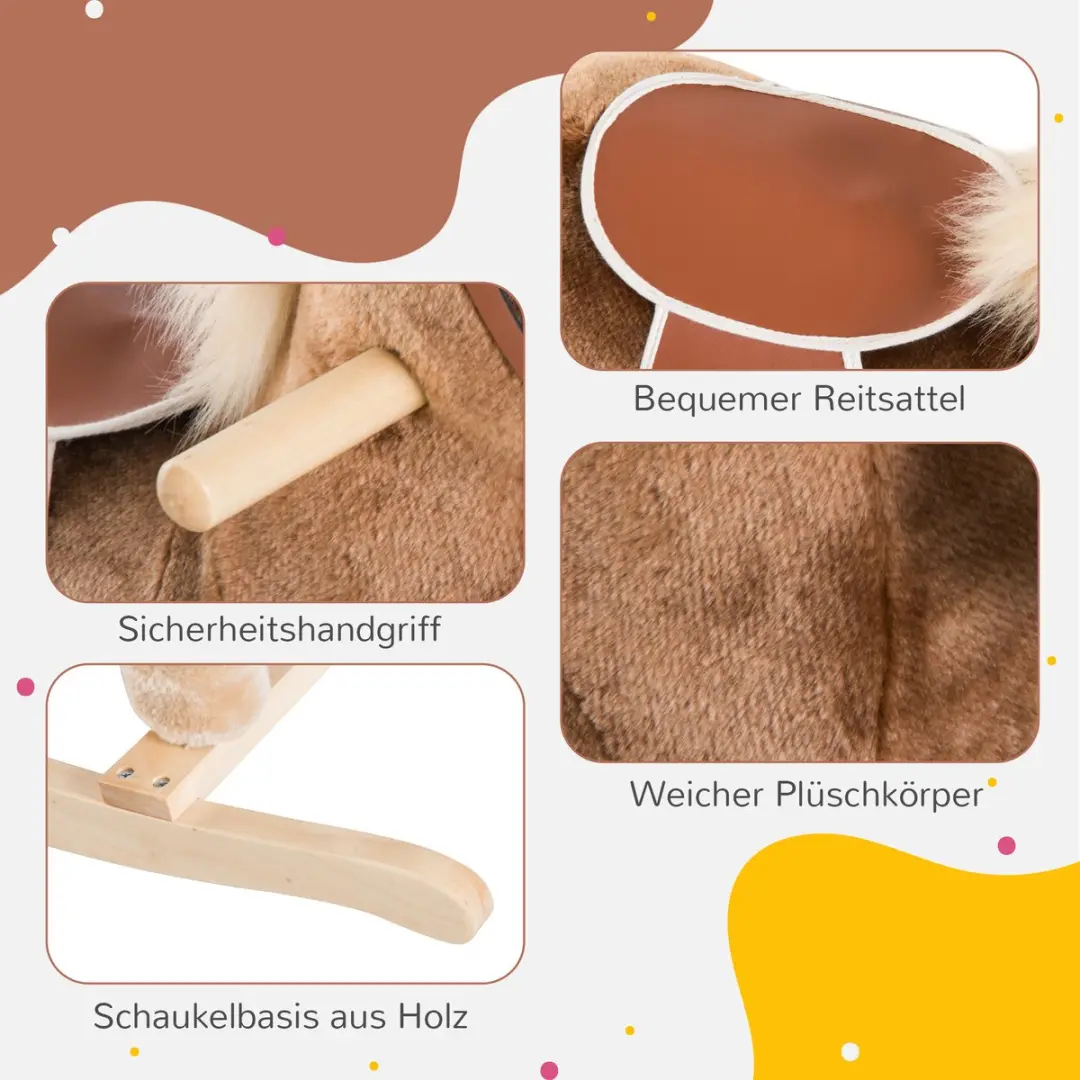 Homcom Schommelpaard 330-091 - Bruin