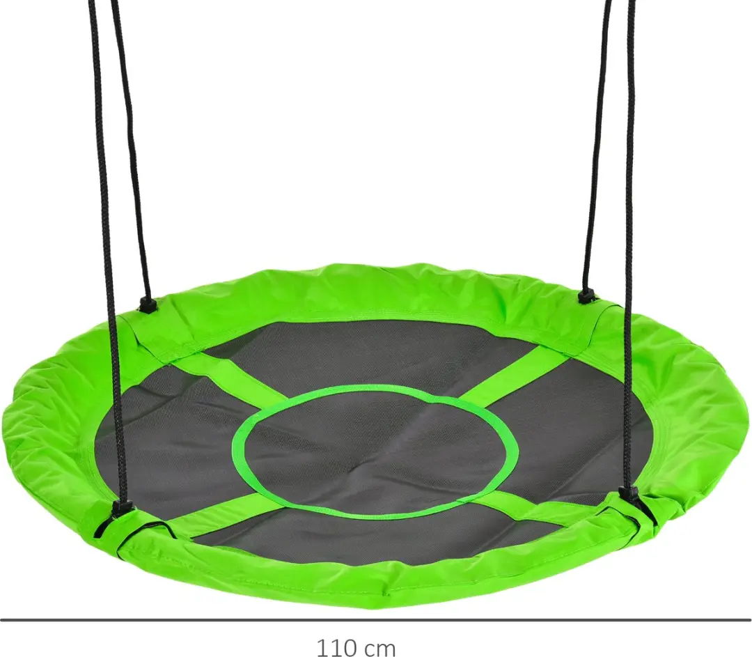 Outsunny Nestschommel Ø110cm - Groen/Zwart - afbeelding 6 van 6
