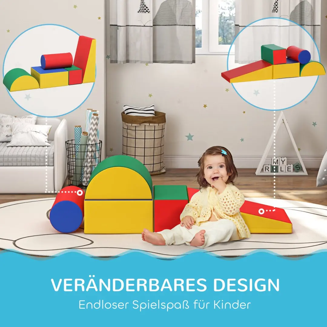 Homcom Speelset Kunstleer - 40,6x40,6x20,3cm - 5-delig - Meerkleurig