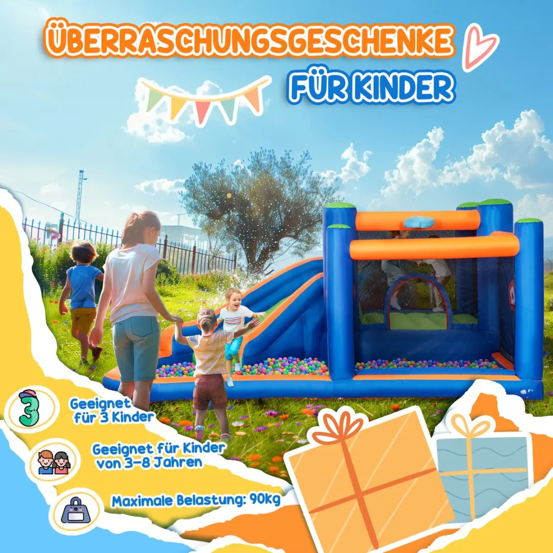 Outsunny Springkussen Oxfordstof 380x340x170cm - Multicolor