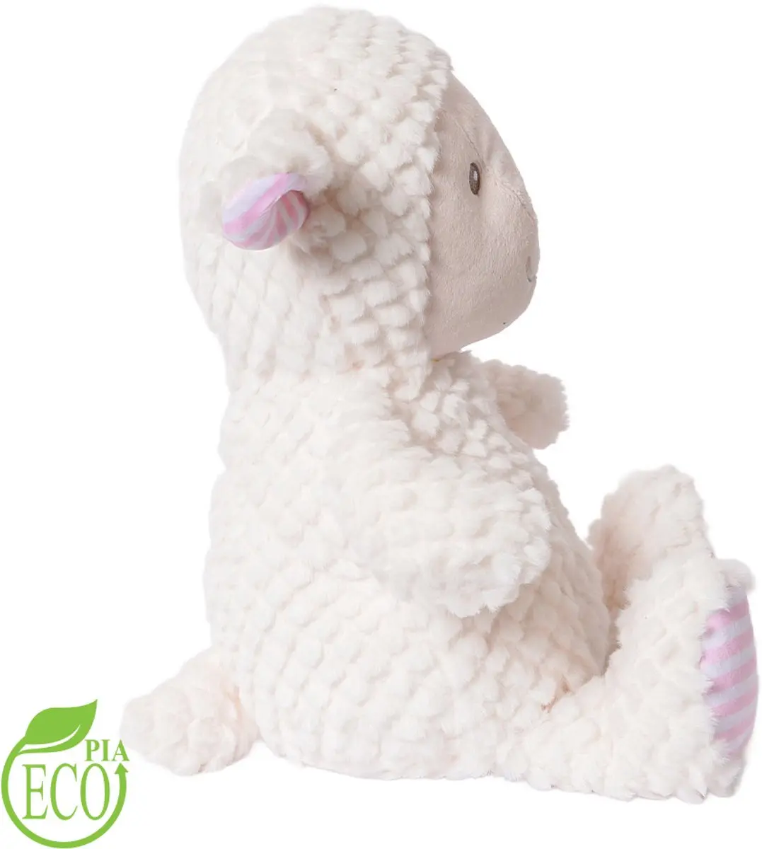 PIA Soft Toys Schaap Pluche Knuffeldier - Zittend 25cm - Wit/Rozig