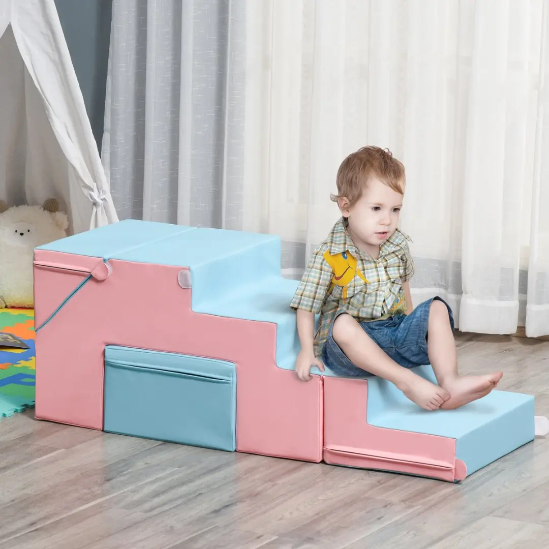 Homcom Bouwsteenset 2 Delen - Blauw Roze