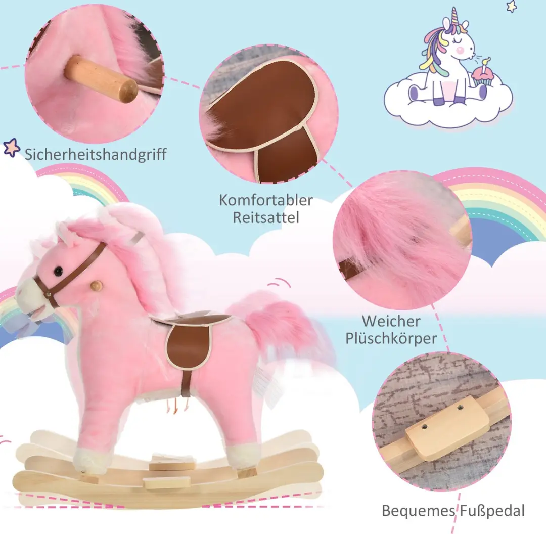 Homcom Hobbelpaard 330-109 - Roze