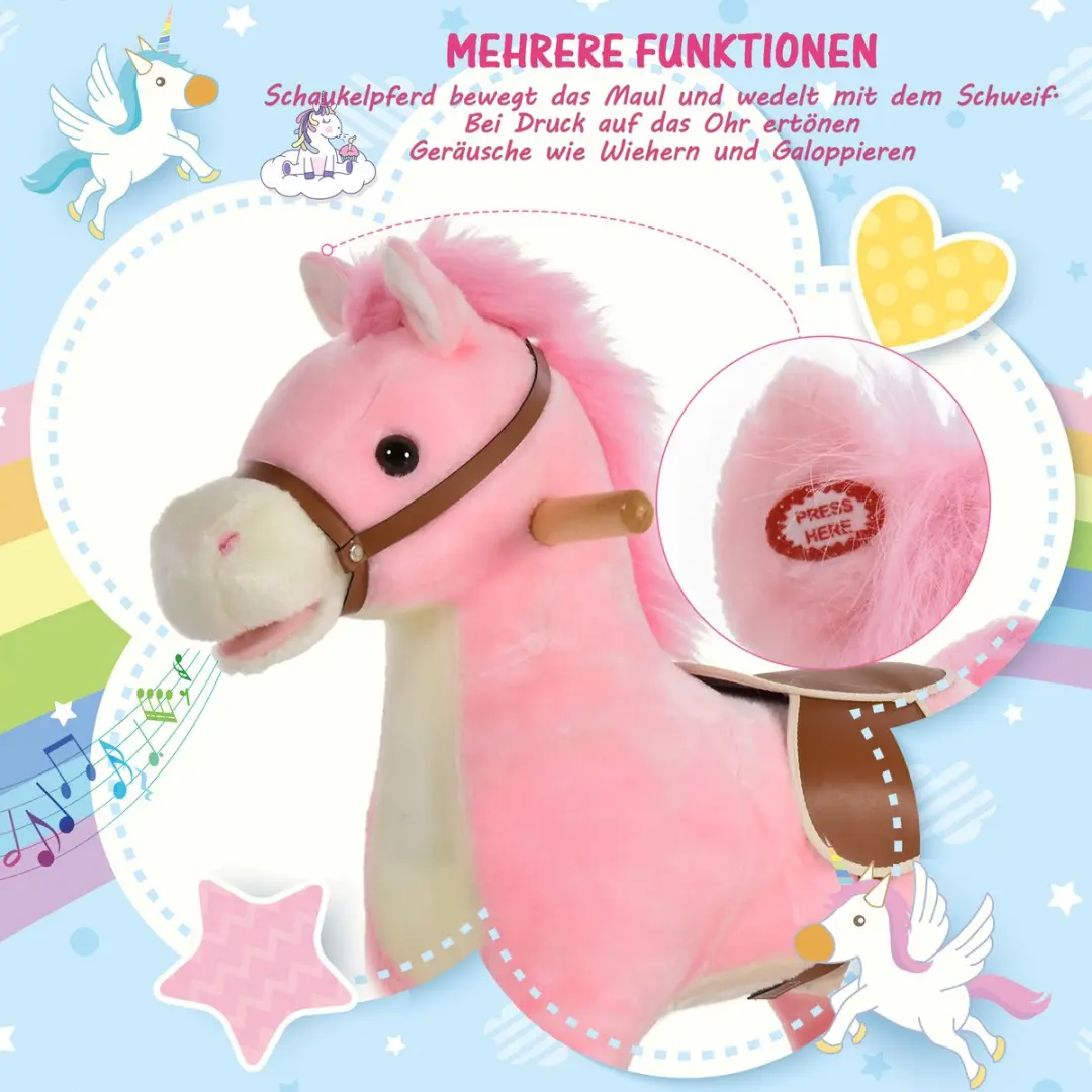 Homcom Hobbelpaard 330-109 - Roze
