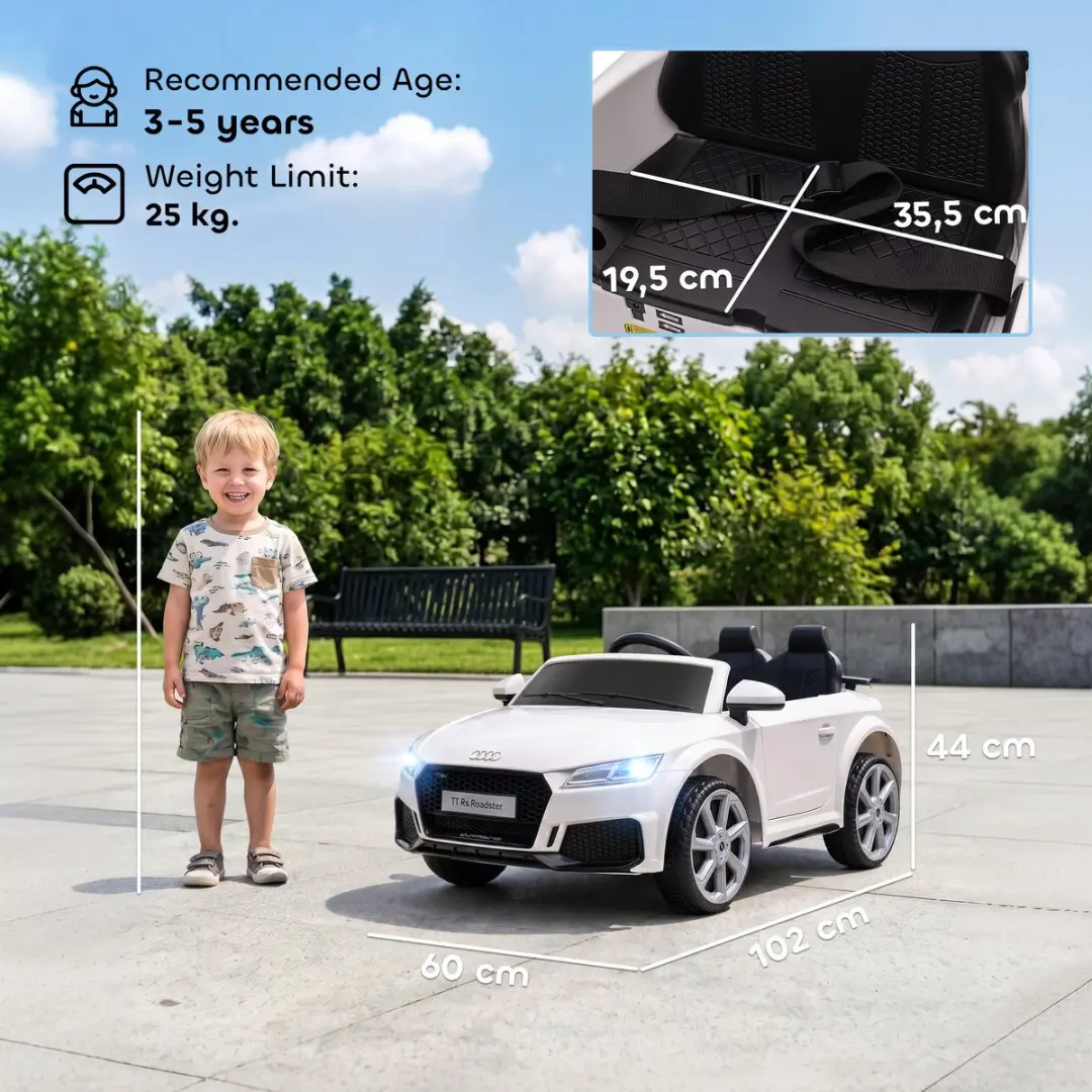 Homcom Elektrische Kinderauto 102x60x44cm Wit - MPN 370-079V90WT