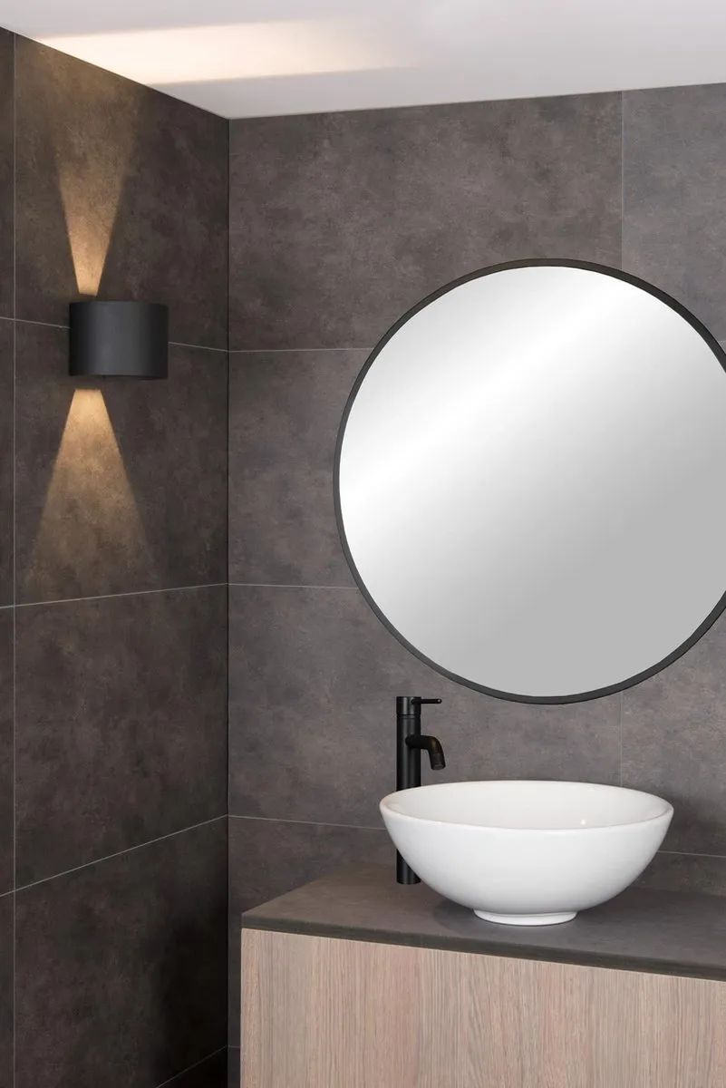 Lucide AXI Wandspot Badkamer - 2x3,5W 2700K - IP54 - Zwart - afbeelding 6 van 6
