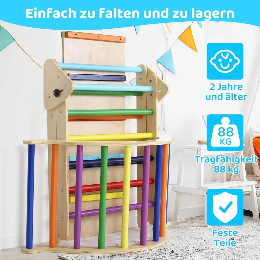 Homcom Houten Klimdriehoek Peuters - Hout