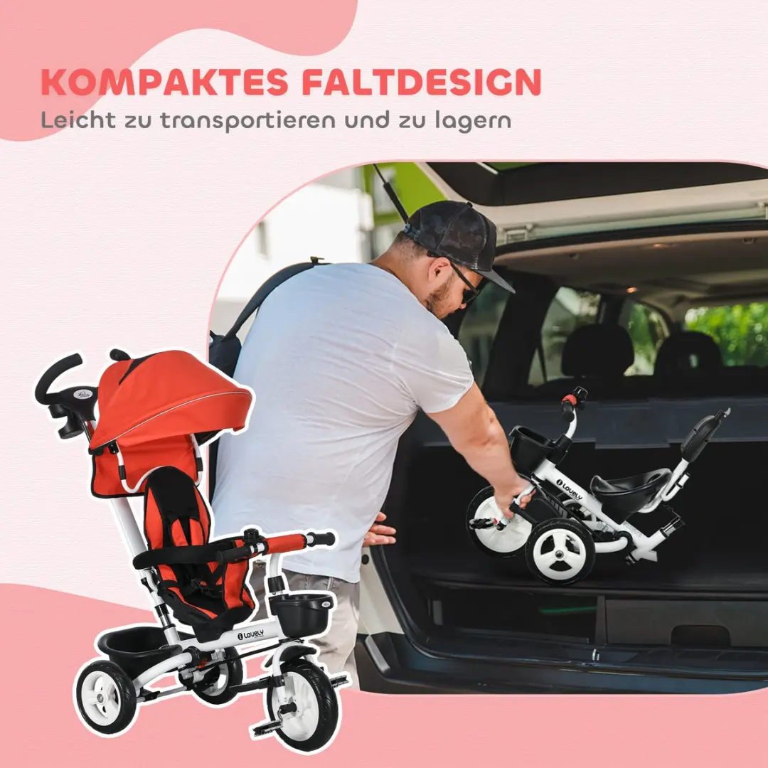 Homcom Kids Tricycle - 112x50x104cm - Rood