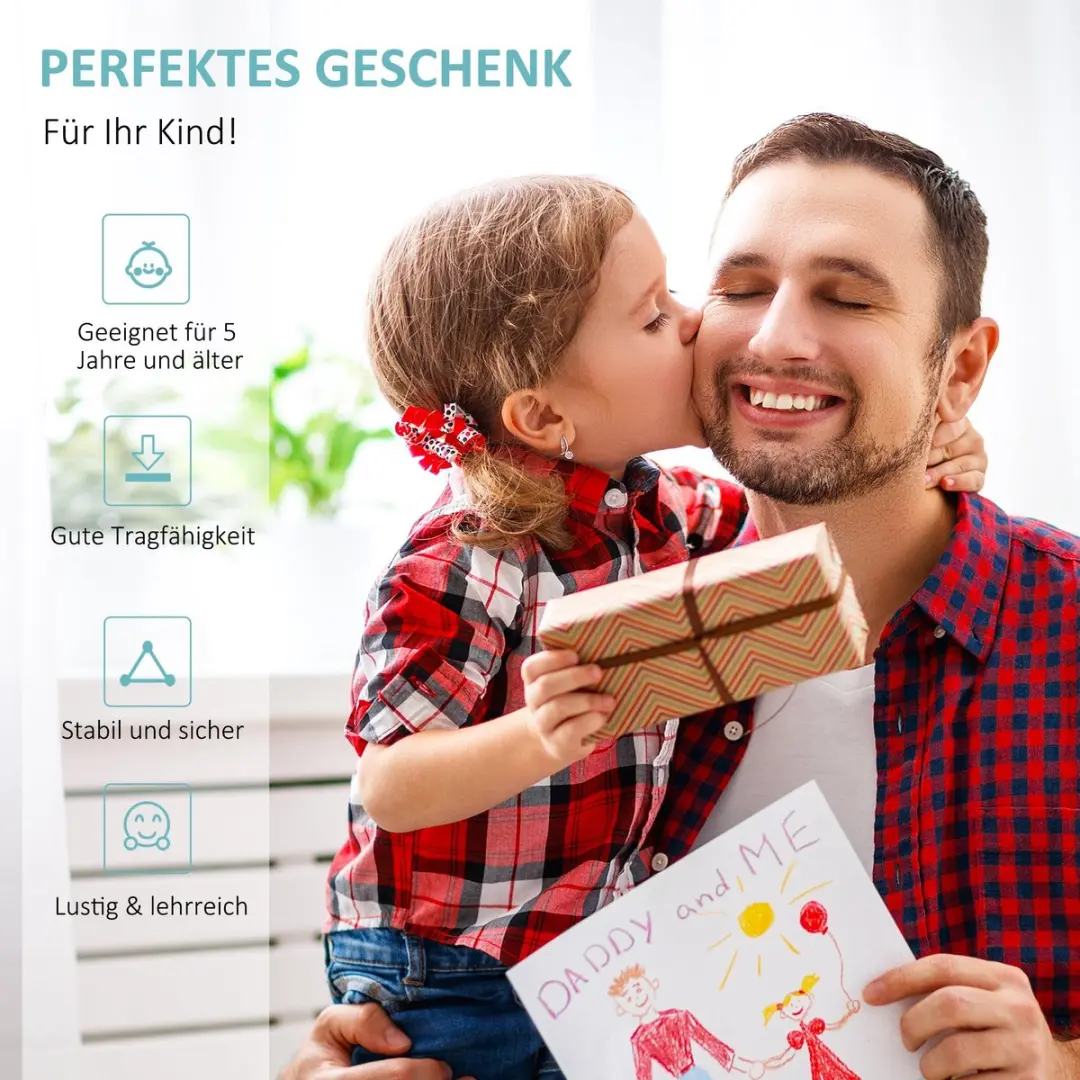 Homcom Kinderstep Blauw - Verstelbaar Stuur - 12 Inch Luchtbanden