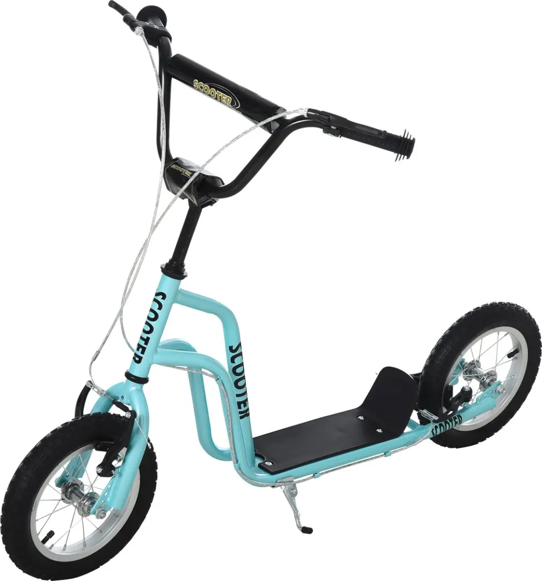 Homcom Kinderstep Blauw - Verstelbaar Stuur - 12 Inch Luchtbanden