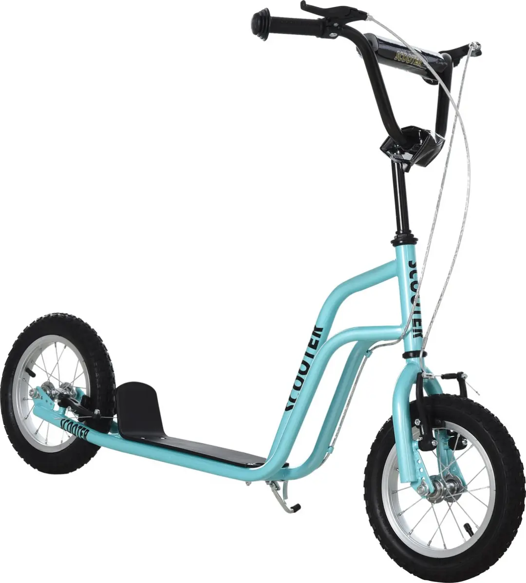 Homcom Kinderstep Blauw - Verstelbaar Stuur - 12 Inch Luchtbanden