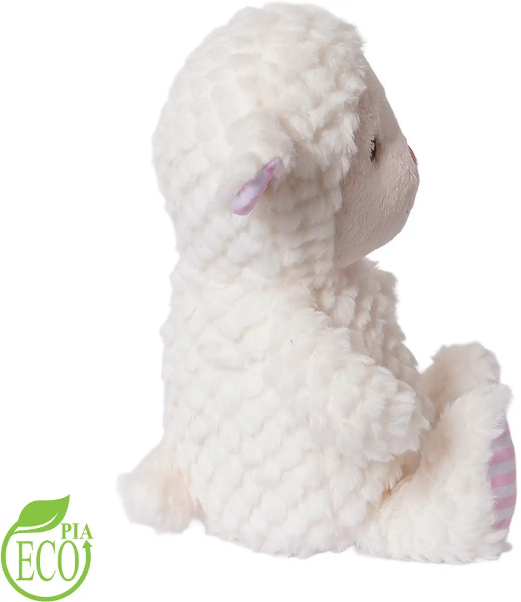 PIA Soft Toys Schaap Knuffel - Zittend ECO 21cm - Wit/Rozes