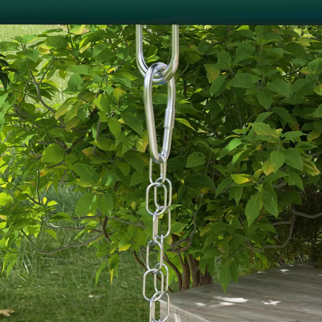 Outsunny Schommel 2 Stoelen Ladder Basketbalhoepel - Geel/Blauw/ Groen