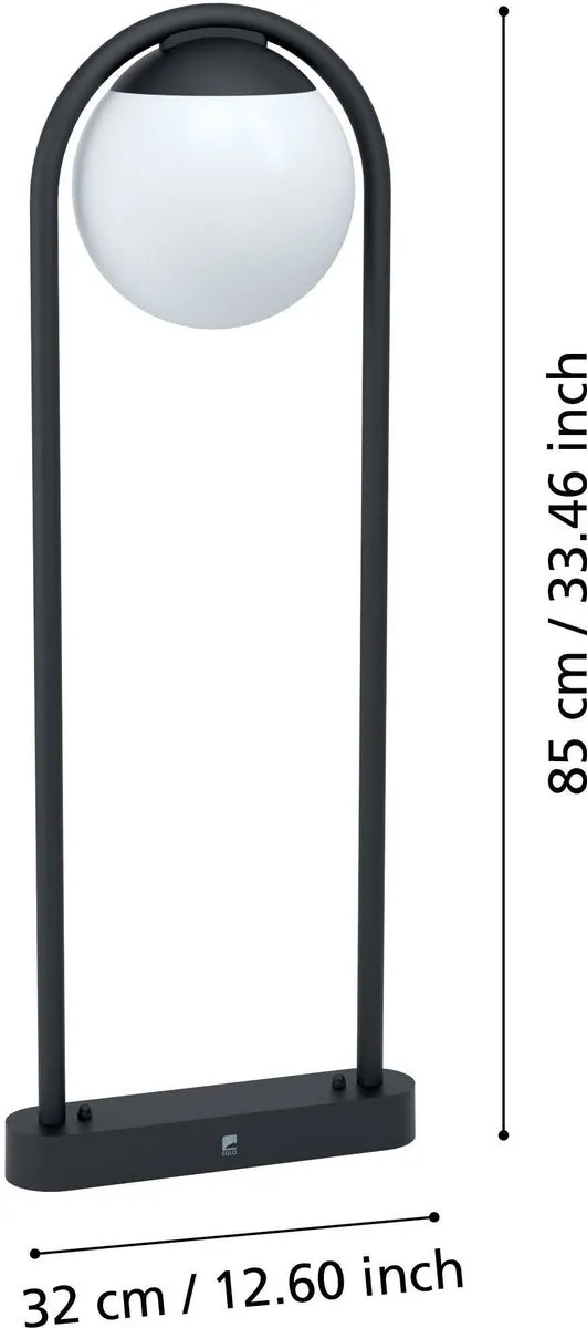 Eglo Prata Vecchia Staande Lamp Buiten E27 - 32cm - Zwart