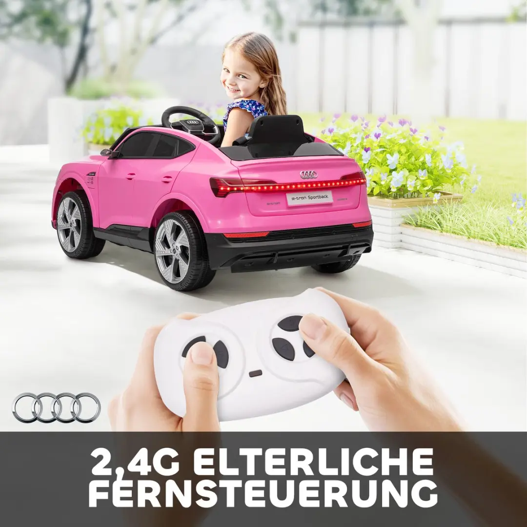 Homcom Elektrische Kinderauto 108x60x47cm Roze - 370-172V90PK - afbeelding 6 van 6