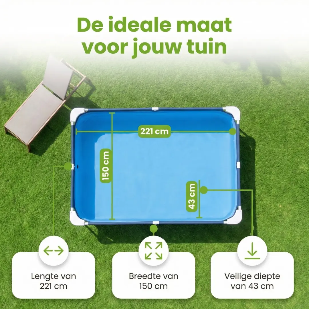 Bestway Steel Pro Zwembad 221x150cm - 1200L Blauw - 4-delig