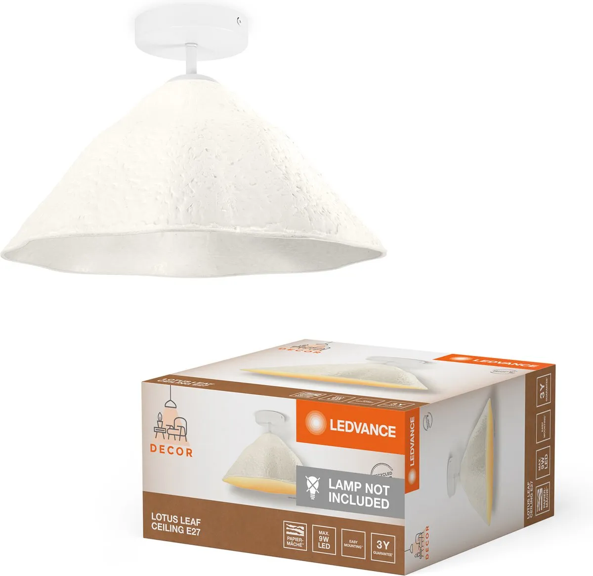 LEDVANCE Decor Lotus Leaf Plafondlamp E27 - 396mm Wit