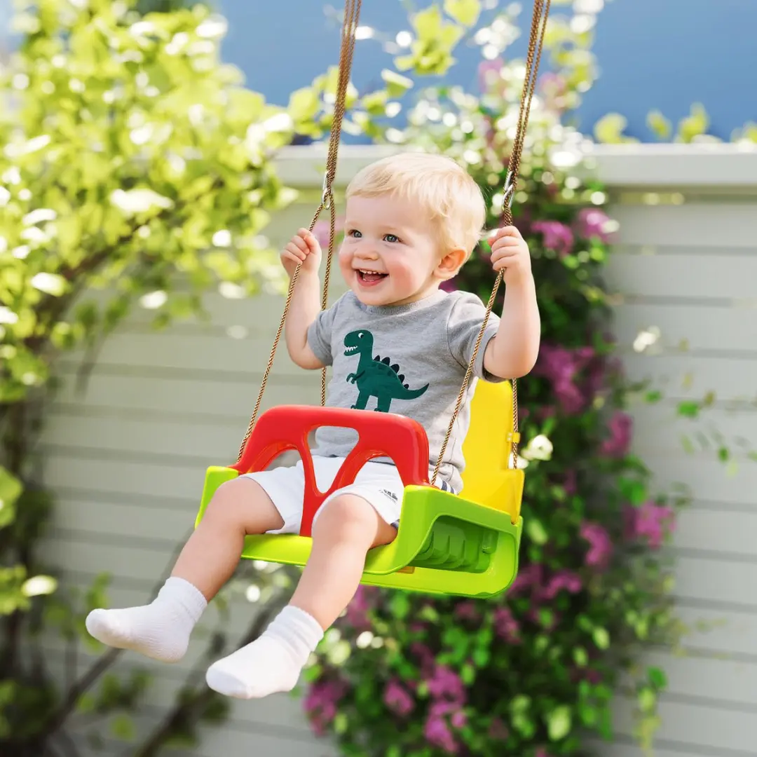 Outsunny Kinderschommel Kunststof - 42x33x180cm - Groen