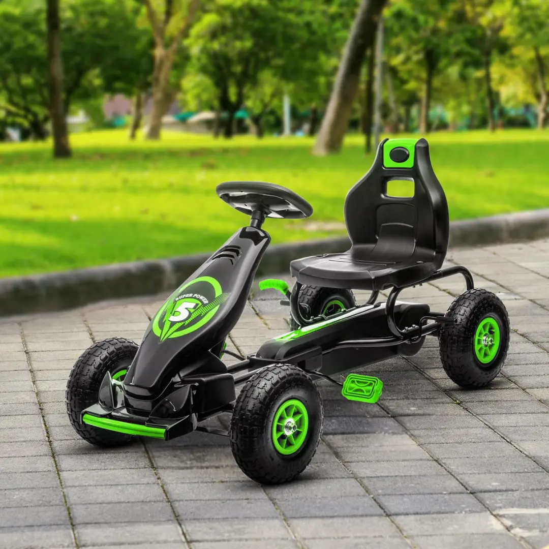 Homcom Kinderskelter met Pedalen - Verstelbare Zitting Groen - afbeelding 6 van 6