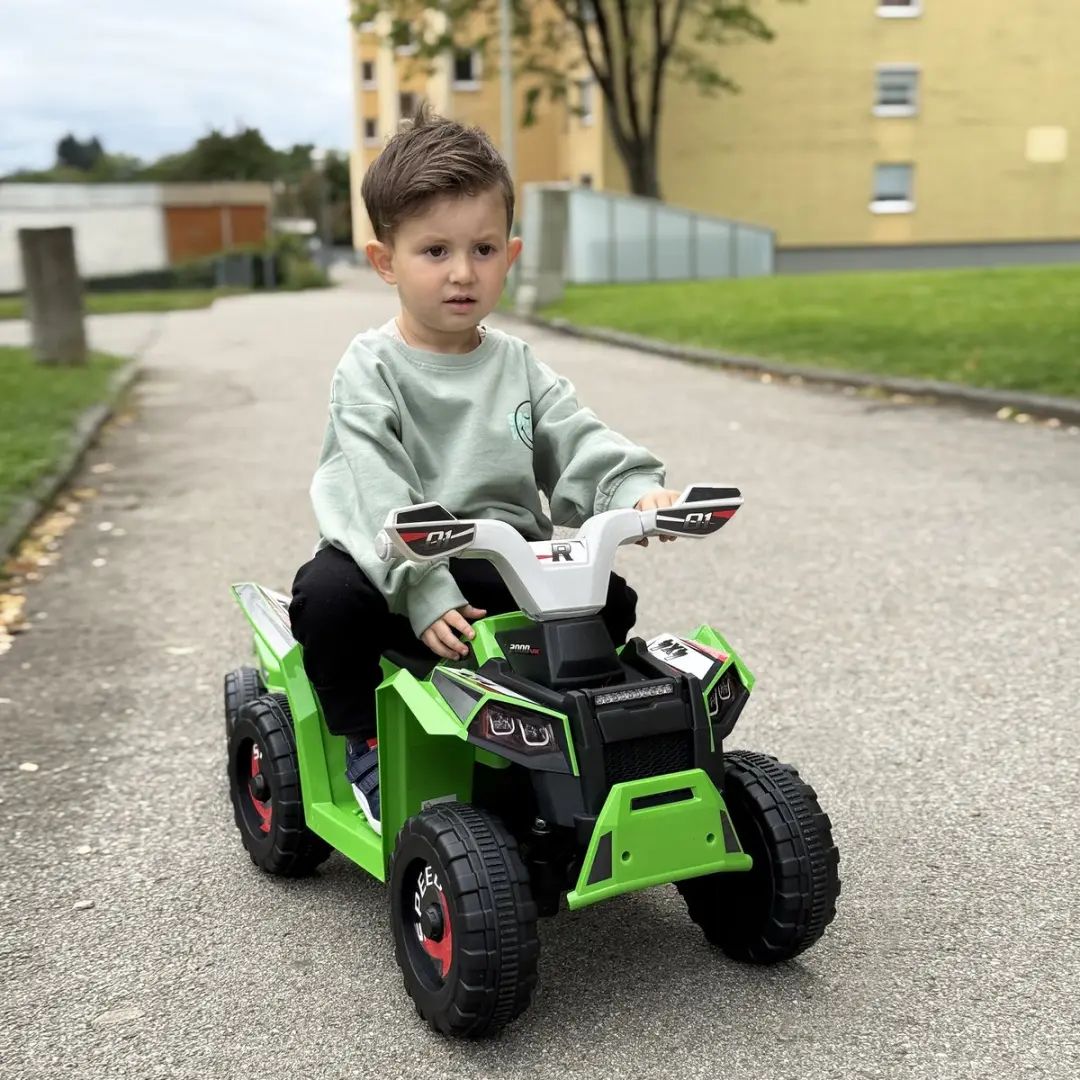 Homcom Elektrische Kinderauto 106x41,5x48,5cm - Groen/Grijs/Zwart