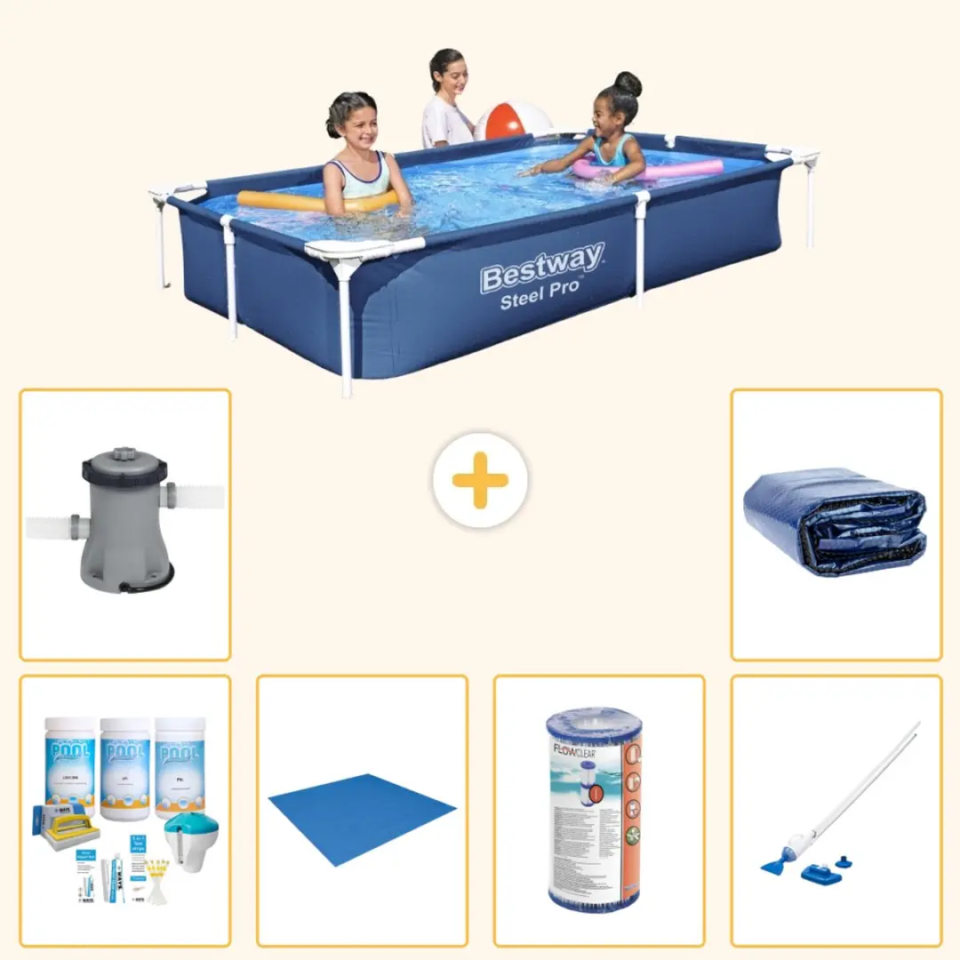 Bestway Steel Pro Zwembad 221x150x43cm Blauw
