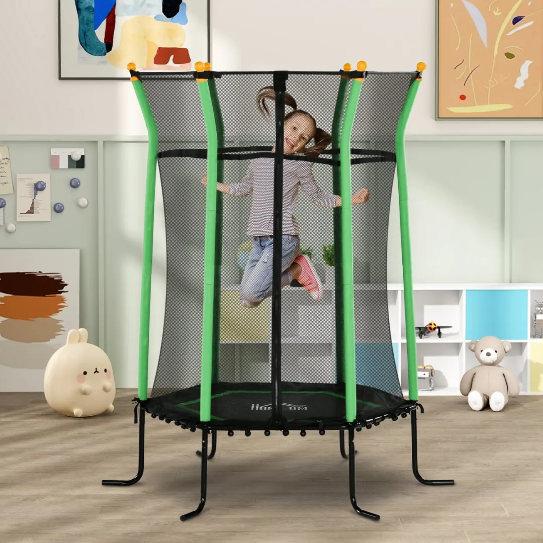 Homcom Kindertrampoline Ø163,5cm - Groen