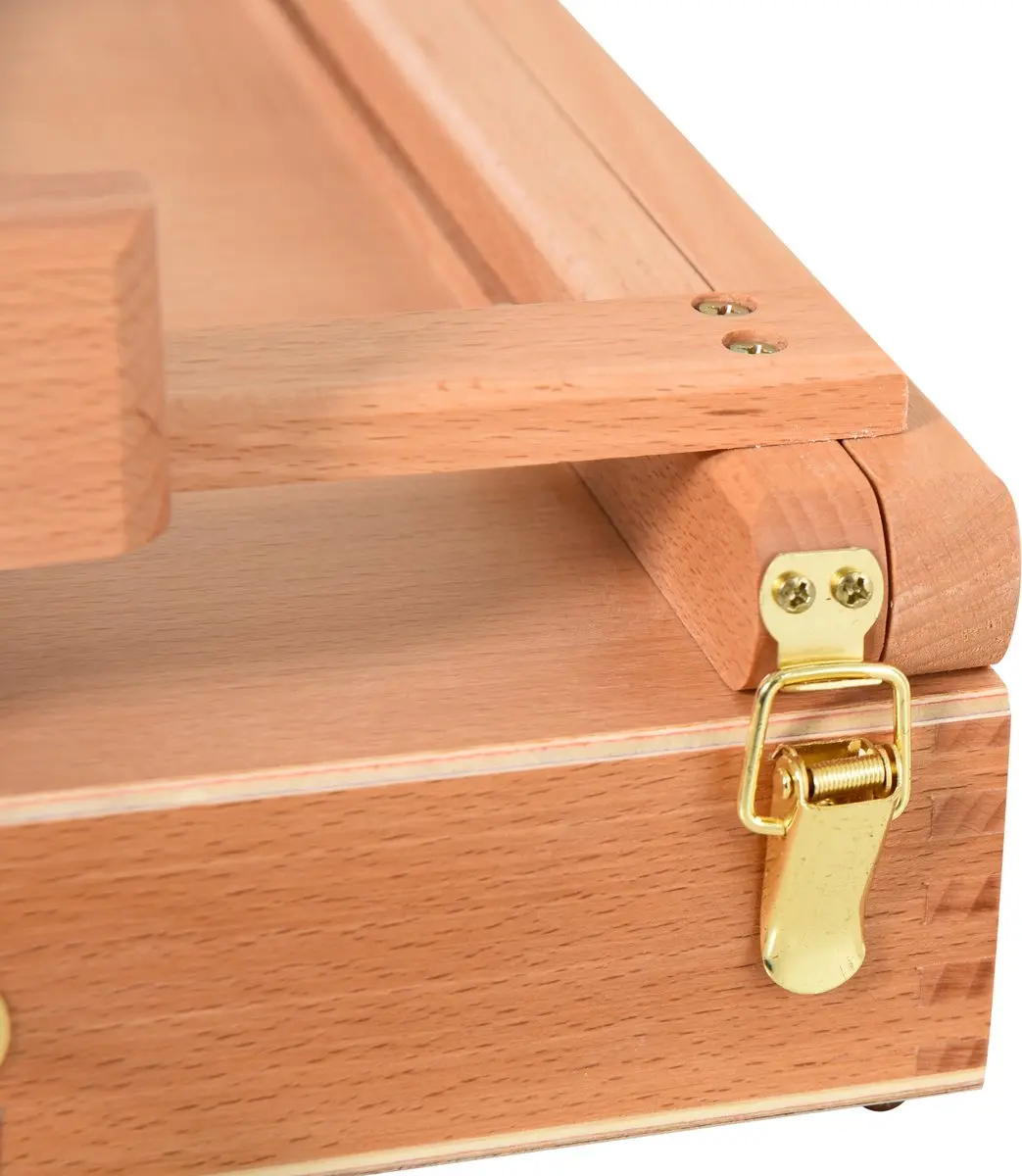 Homcom Easel Box Buchenhout 42x36x12,5cm - Natuur
