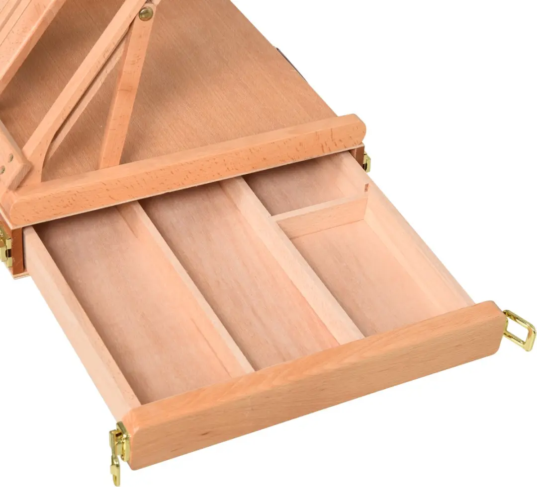 Homcom Easel Box Buchenhout 42x36x12,5cm - Natuur