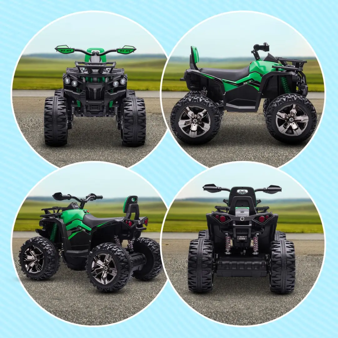 Homcom Rijden op Auto - 100x65x73cm Groen - 370-170V90GN