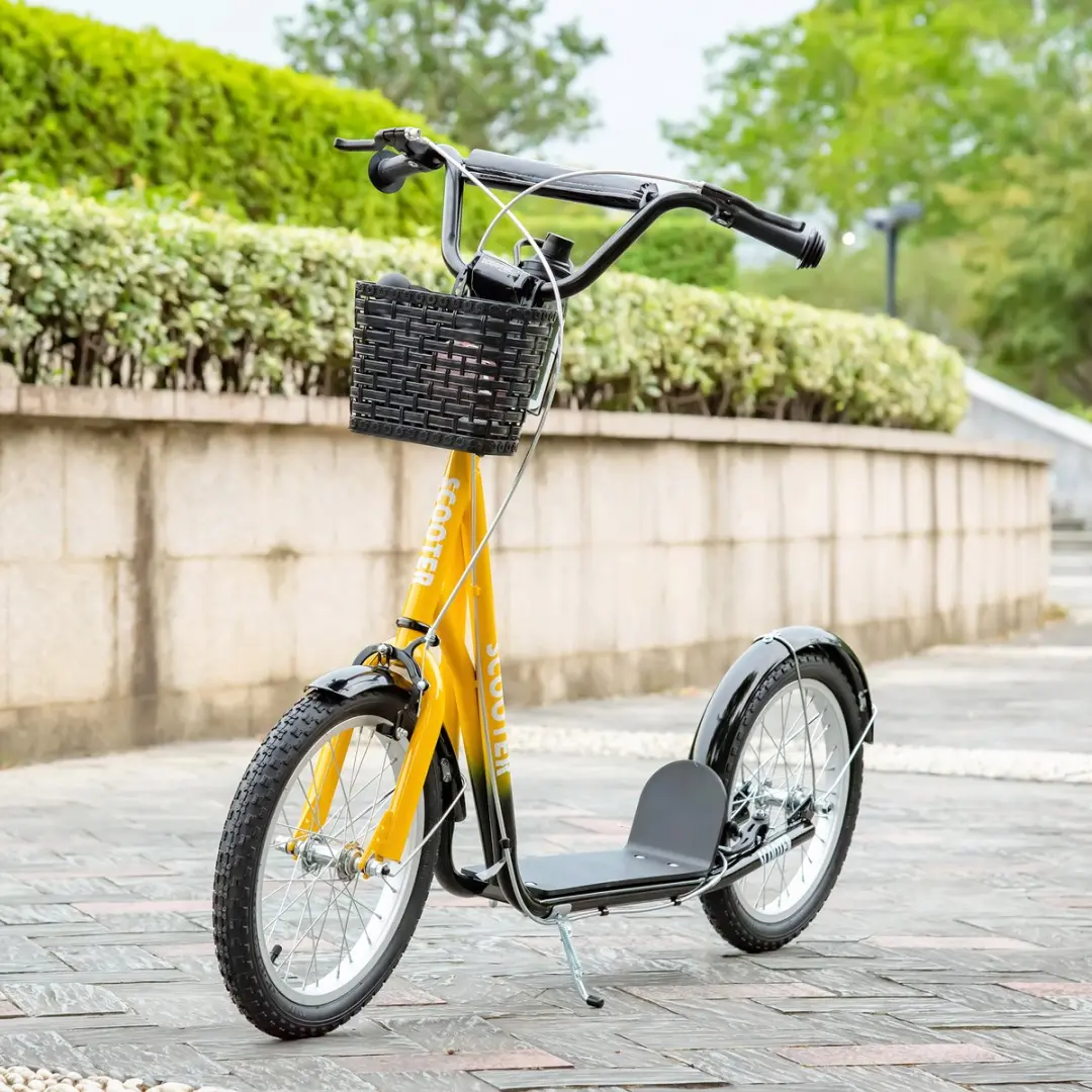 Homcom Kids Scooter Metall 139x58cm - Oranje/Zwart - afbeelding 3 van 6