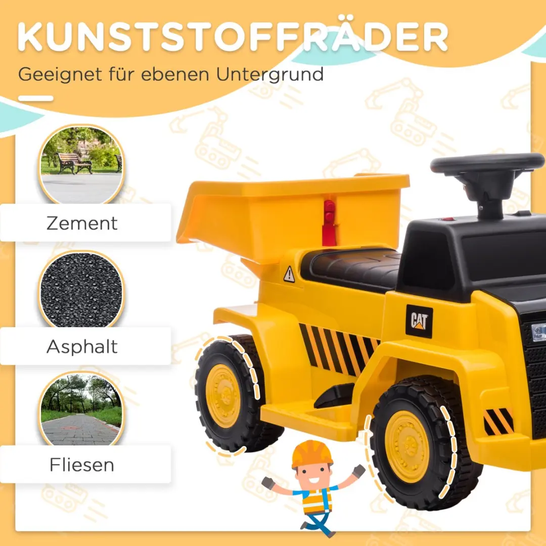 Homcom Elektrische Rij-Op Auto - 74,5x36x43,5cm Geel - afbeelding 6 van 6