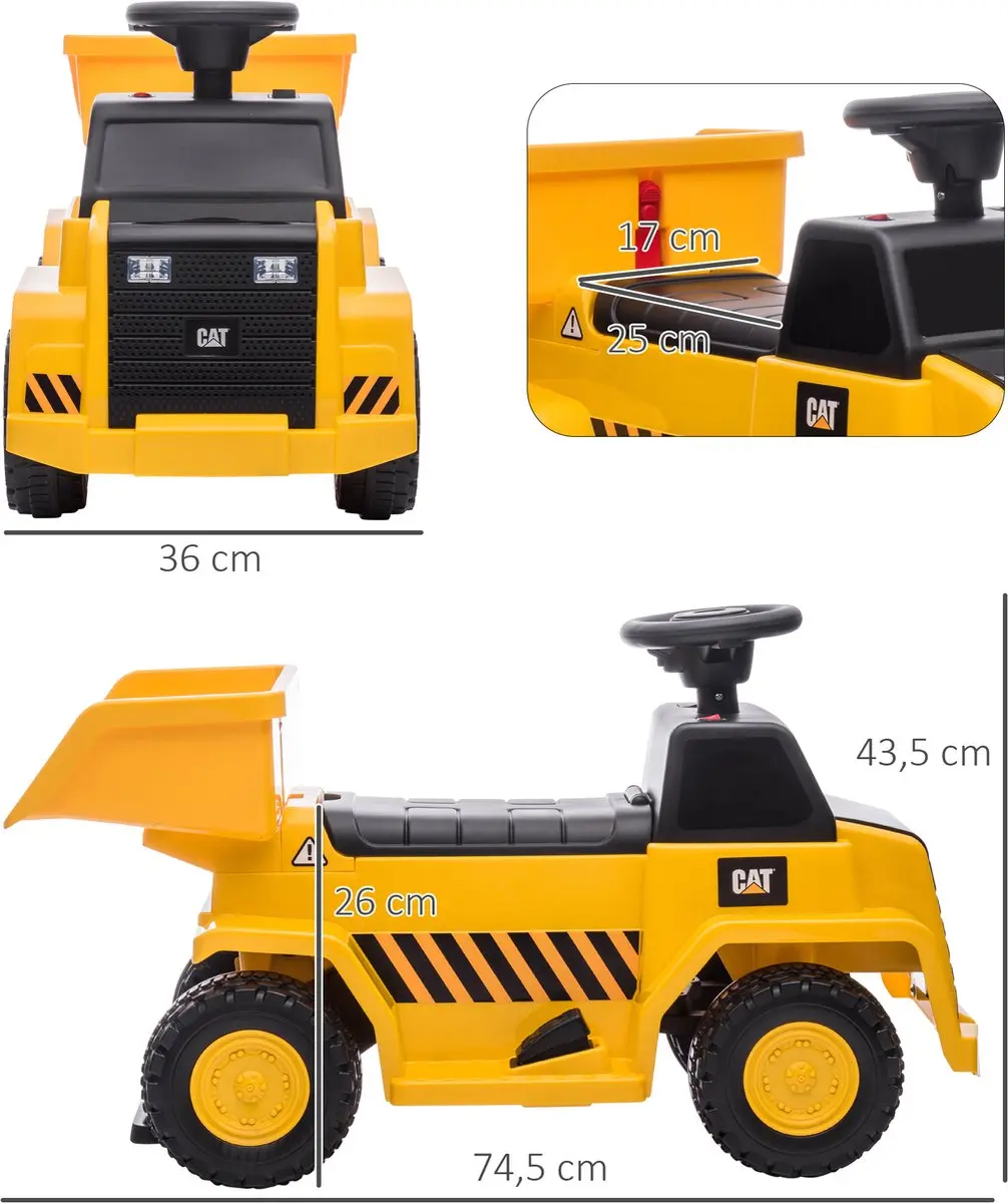 Homcom Elektrische Rij-Op Auto - 74,5x36x43,5cm Geel