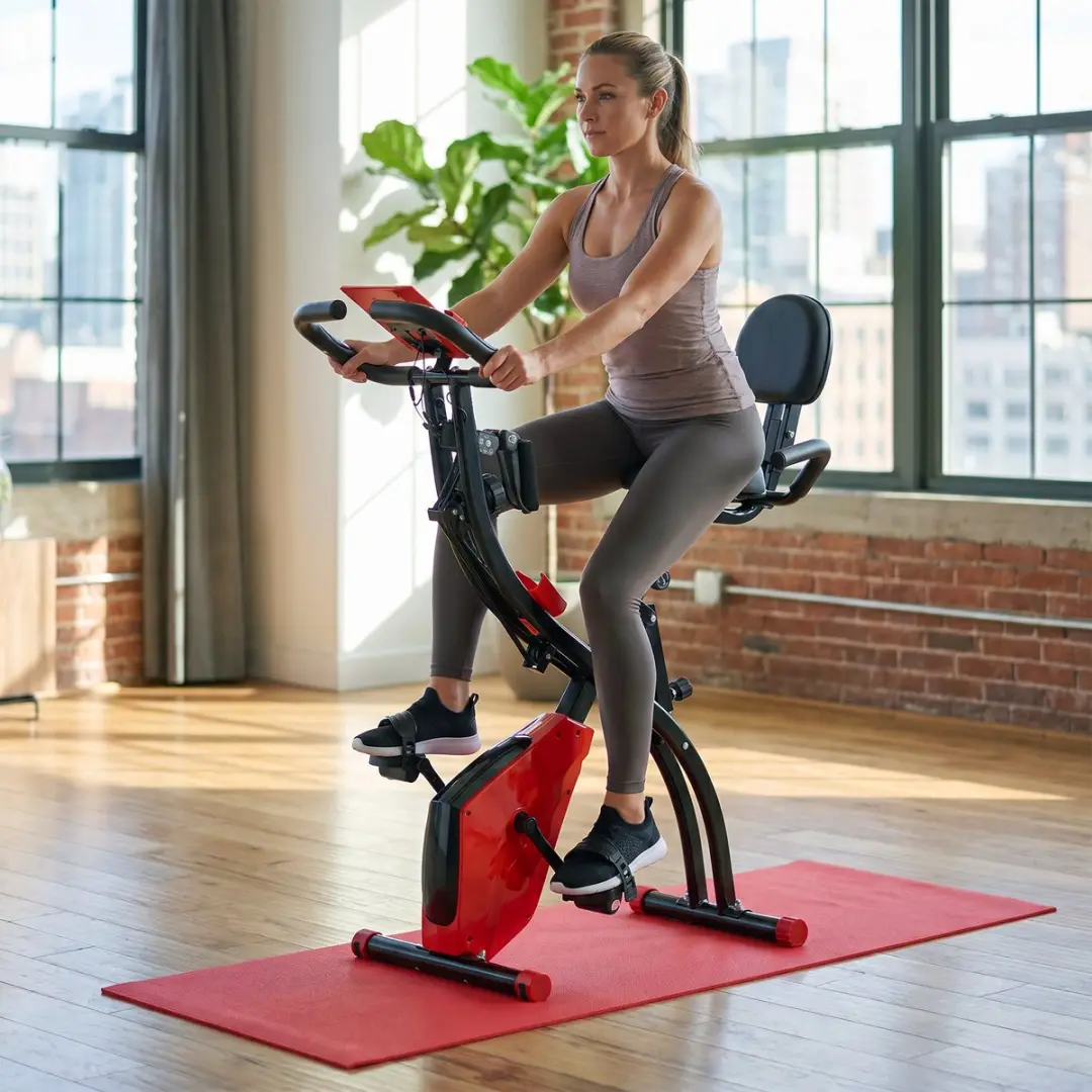 Homcom Heimtrainer ABS-105cm - 8 Niveaus - Rood/Zwart