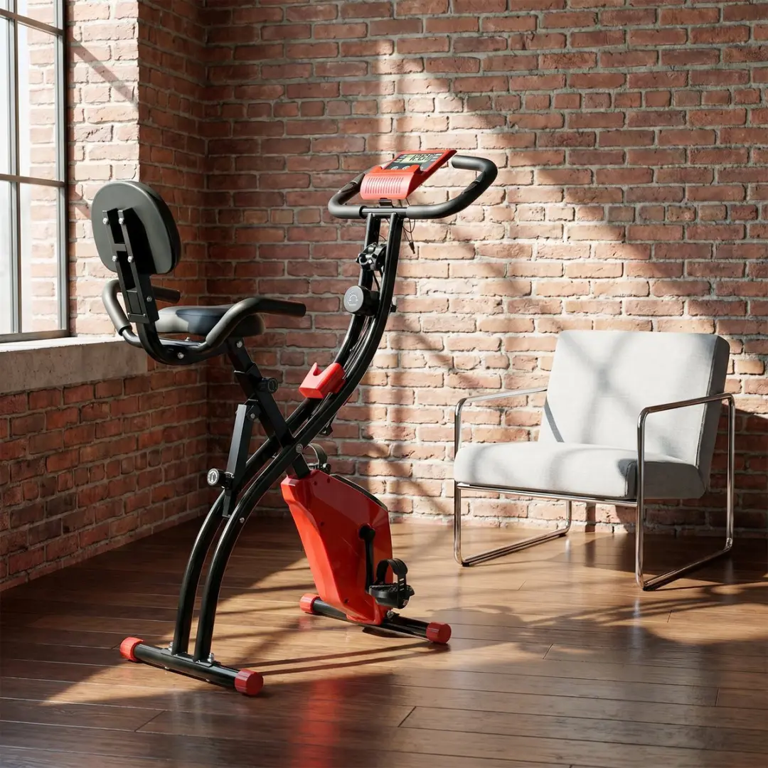 Homcom Heimtrainer ABS-105cm - 8 Niveaus - Rood/Zwart