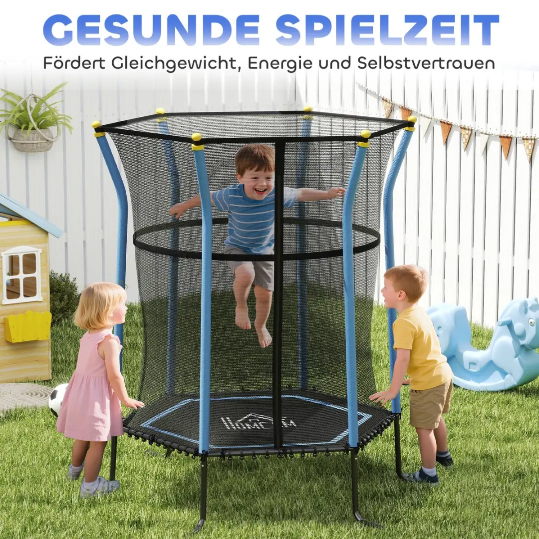 Homcom Kindertrampoline Ø163,5cm H190cm - Blauw