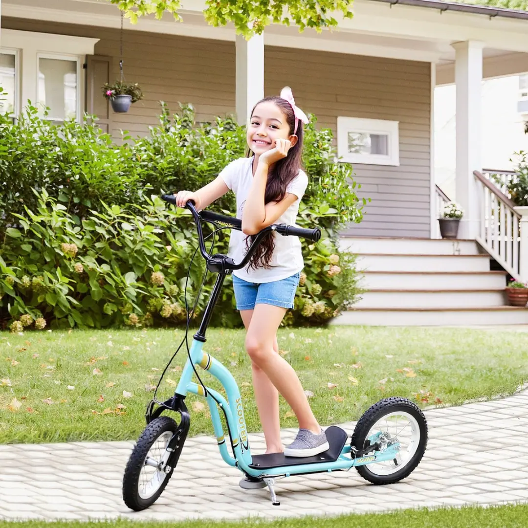 Homcom Kinderstep Lichtblauw - 120x58cm - 85-95cm Instelbaar