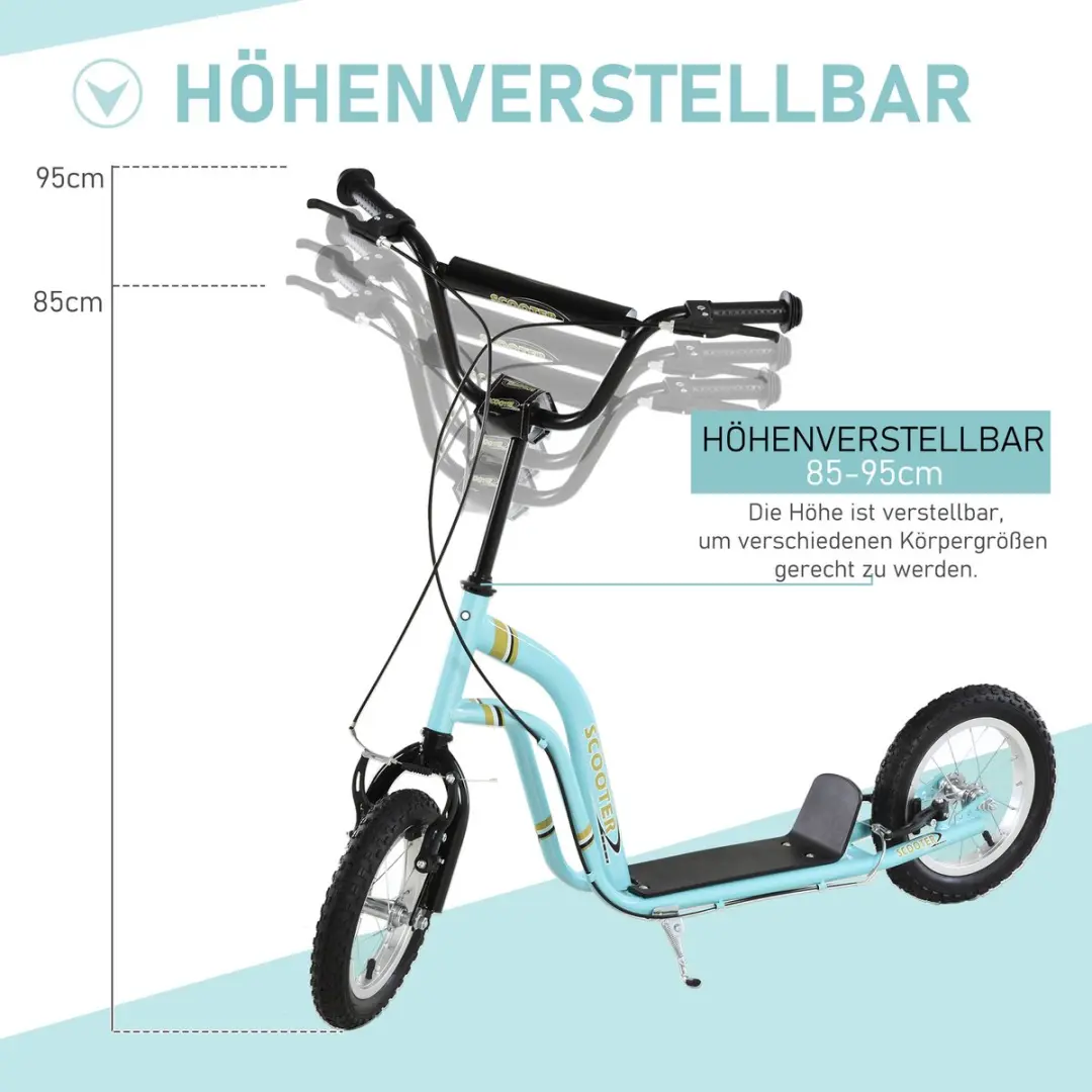 Homcom Kinderstep Lichtblauw - 120x58cm - 85-95cm Instelbaar
