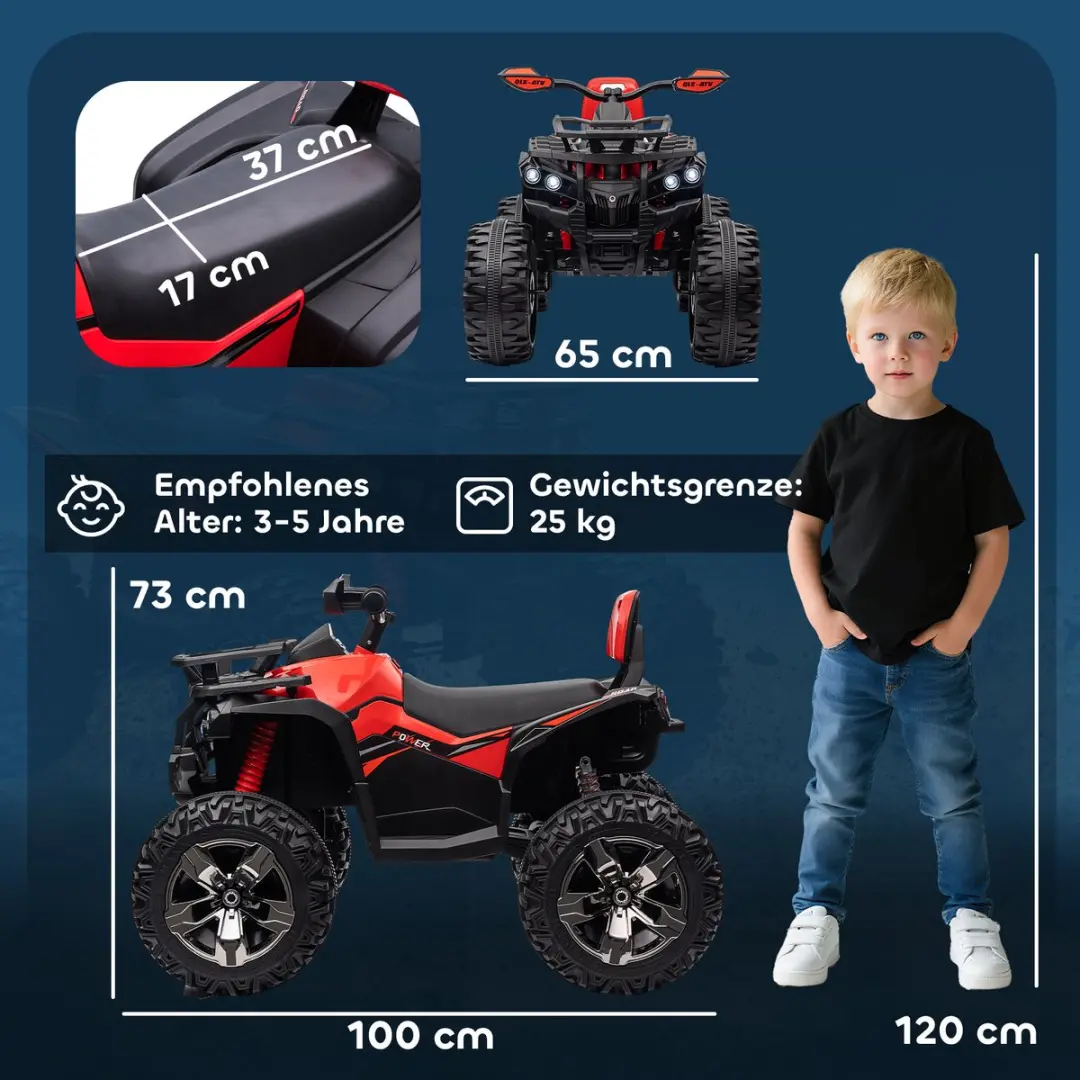 Homcom Rit Op Auto 100Lx65Bx73Hcm - Rood - 370-170V90RD