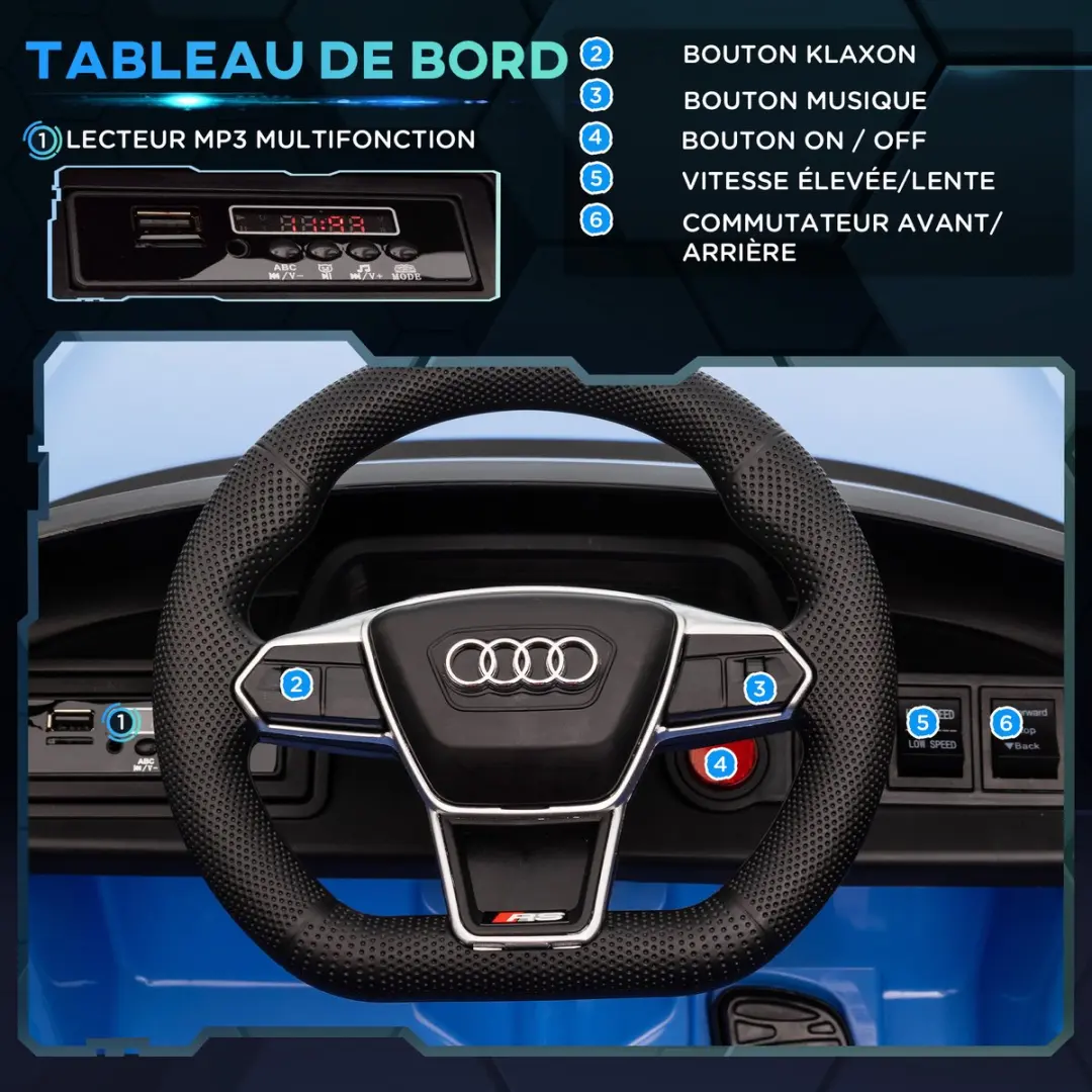 Homcom Elektrische Kinderauto 103x58cm - Blauw