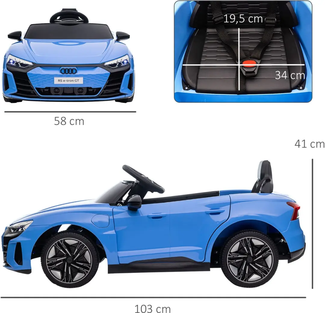 Homcom Elektrische Kinderauto 103x58cm - Blauw