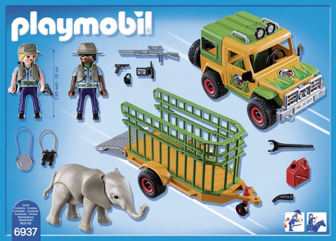 Playmobil Ranger Terreinwagen met Olifant 6937 - Bruin/ Groen