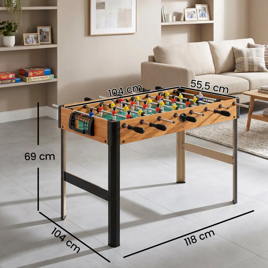 Homcom Tafelvoetbal MDF 118x104cm - Bruin/Zwart - A70-062V00MX