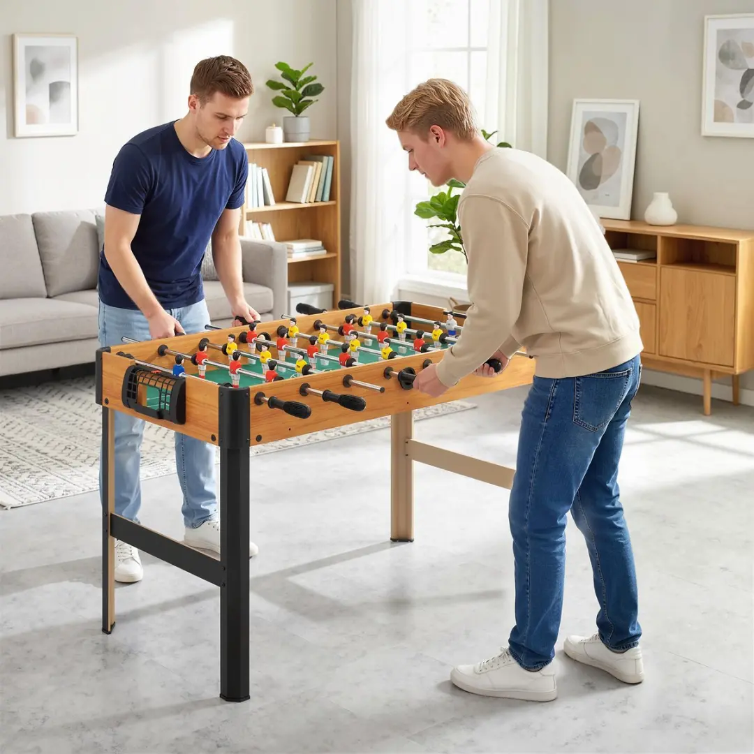 Homcom Tafelvoetbal MDF 118x104cm - Bruin/Zwart - A70-062V00MX