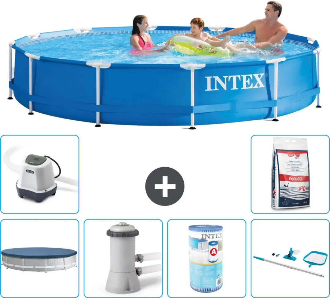 Intex 28210NP-Blauw Rond Frame Zwembad 366x76cm