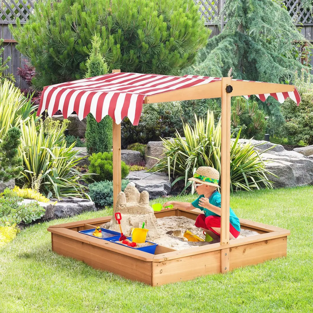 Outsunny Sandkast Zandbak 107,5cm - Geel - 343-053