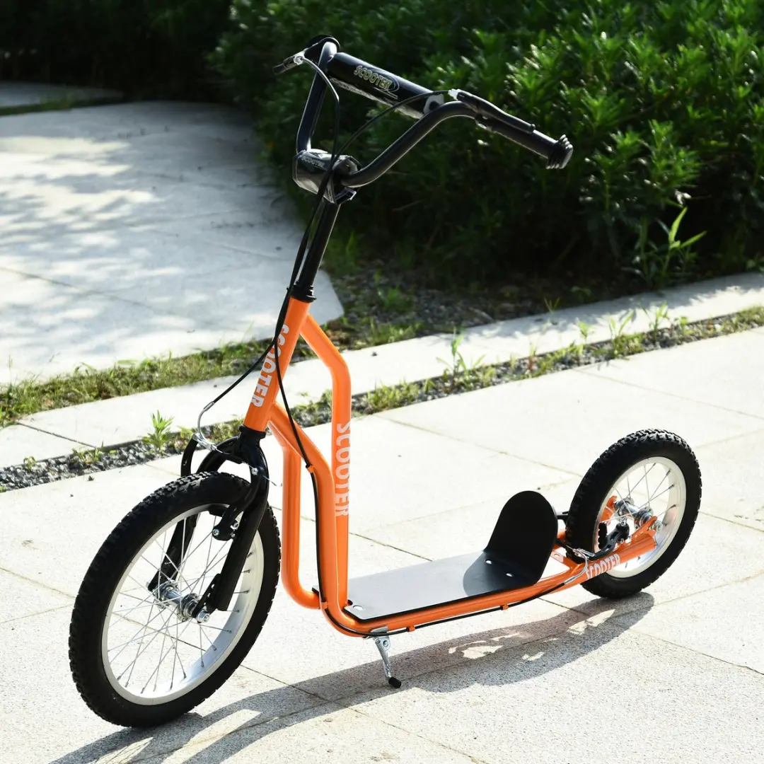 Homcom Kinderstep met Luchtbanden 16 Inch - Verstelbaar - Oranje